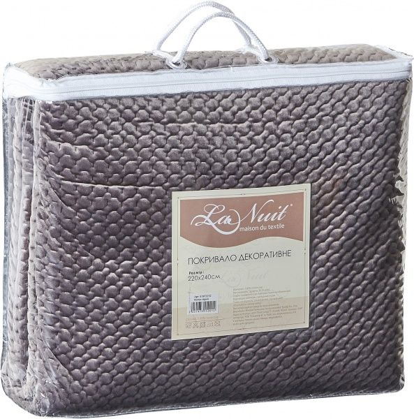 Покривало Basic 3D Velvet 240x220 см La Nuit сірий 