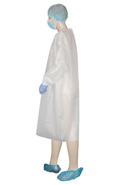 Халат из спанбонда на кнопках 25 г/кв. м р. XXXXL рост универсальный белый