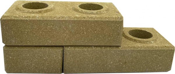 Кирпич гиперпрессованный LEGO-FASAD гладкий угловой желтый