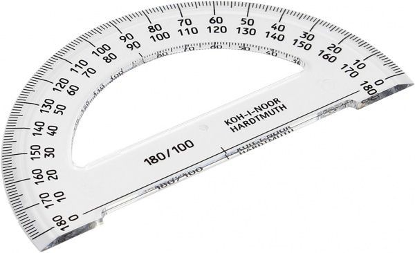 Транспортир 180/100, пластиковый, прозрачный, 746168 Koh-i-Noor