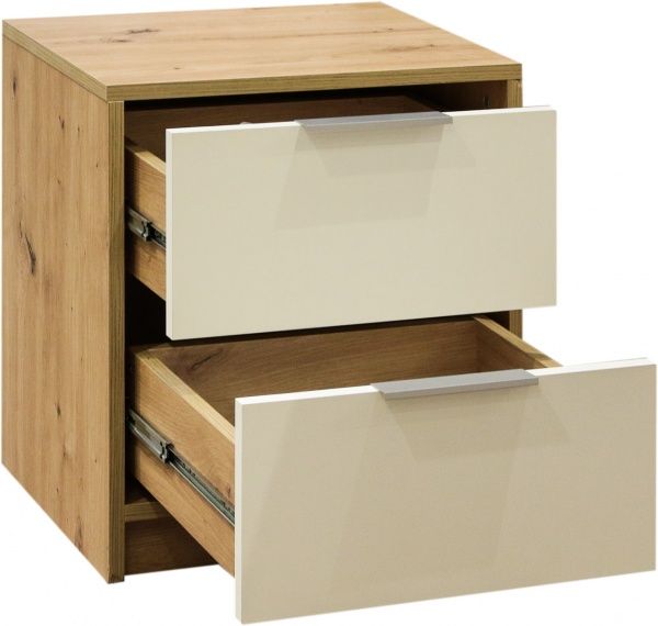 Тумба прикроватная Матера 440х354х490 мм М-ТКр 2д/б дуб артизан/белый 