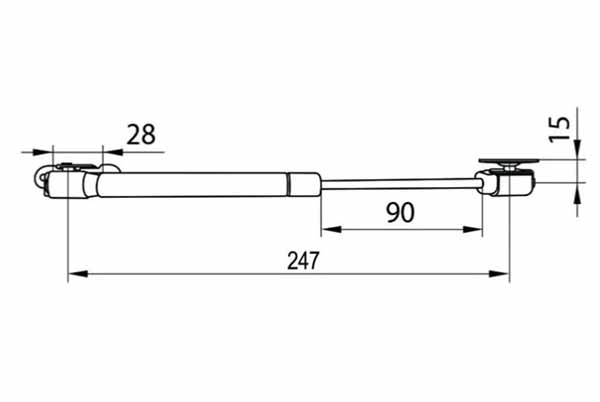 Амортизатор газовый DC для ДСП 80N верхний ЕвроЛайн газовый