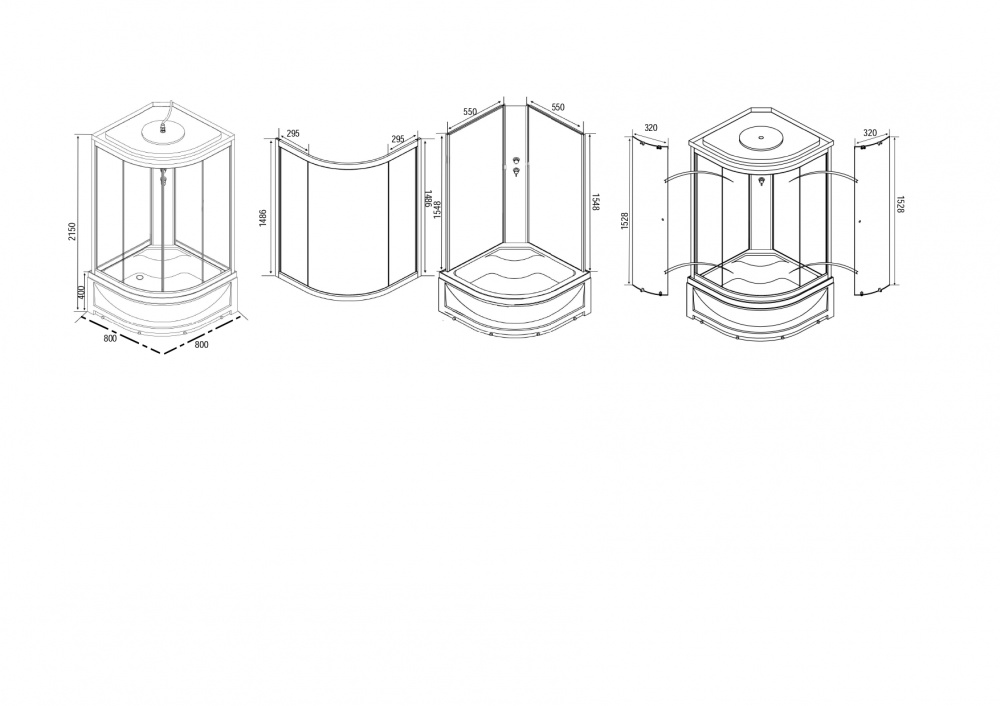 Душовий бокс Water House MODERN 80x80x215 см