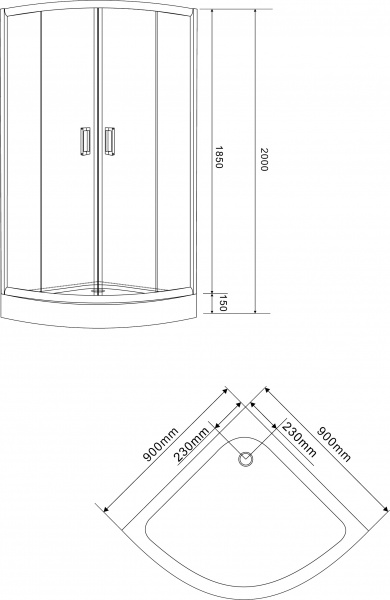 Душевая кабина Eger Tisza (Amur) 90x90 см 599-021/1-A