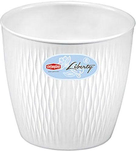 Горшок пластиковый Stefanplast Liberty круглый 8,5л белый (87250) 