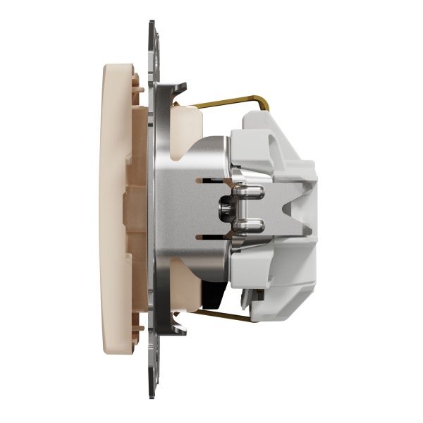 Розетка силовая с заземлением Schneider Electric Sedna Design со шторками без крышки бежевый SDD112022