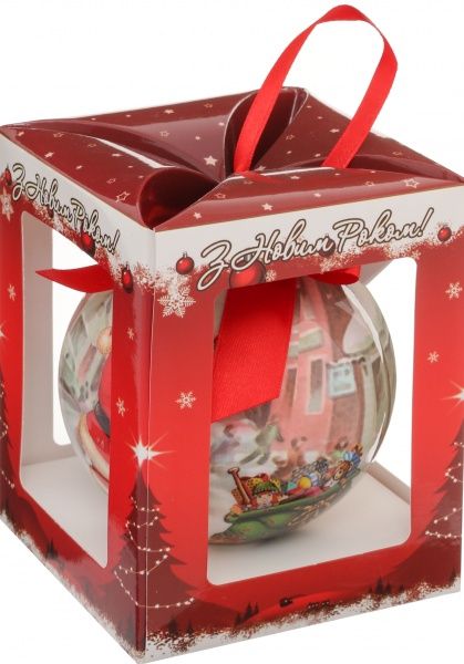 Подарочный шар Дед Мороз с мешком разноцветный