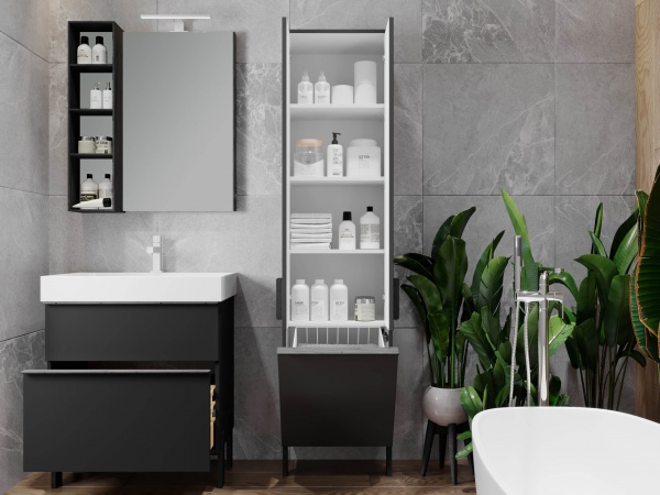 Пенал для ванной комнаты ЮВЕНТА Manhattan MhP-170 Black