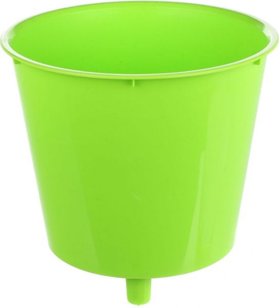 Горщик пластиковий Алеана Деко Амстердам круглий 1,8л білий із салатовим 