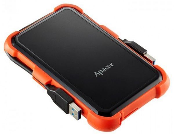 Внешний жесткий диск Apacer AC630 1 ТБ Portable USB 3.1 (AP1TBAC630T-1) black/orange 