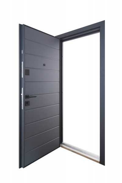 Дверь входная Abwehr КТМ 76 096 П (7021Т+АТЦ) Kale2 NEW ЧФ антрацит / RAL 7024 2050x960 мм правая