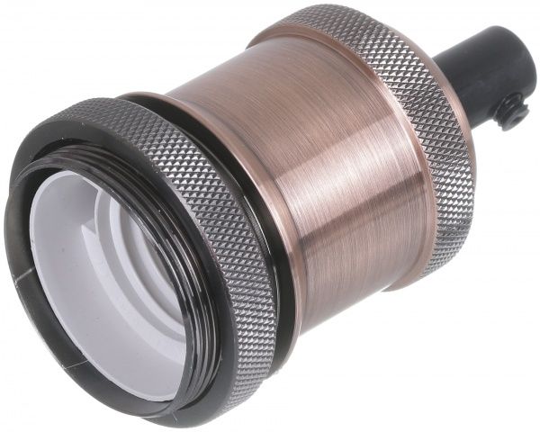 Патрон електричний EMT із гайкою 8 E27 метал нікель 22-0133У