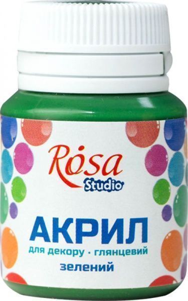 Акрил для декору Зелений, глянцевий, 20 мл Rosa Studio