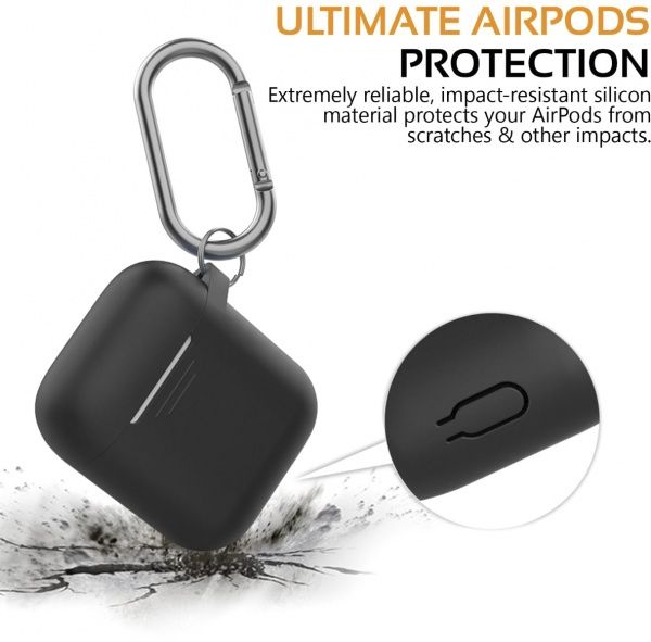 Чехол для наушников Promate GripCase для Apple AirPods black (gripcase.black) 