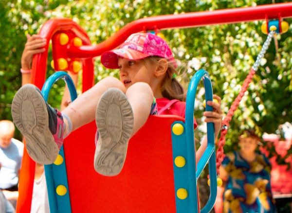 Гойдалка InterAtletika подвійна зі спинкою на ланцюгах ТЕ407М 