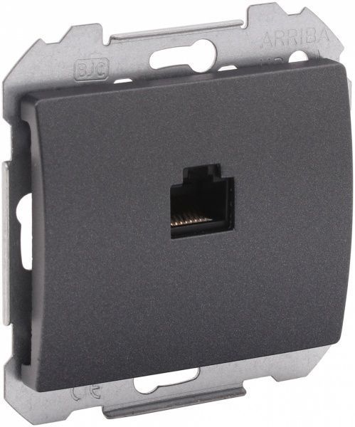 Розетка комп’ютерна Siemens Iris RJ45 5e сталь нептун 19595 AN