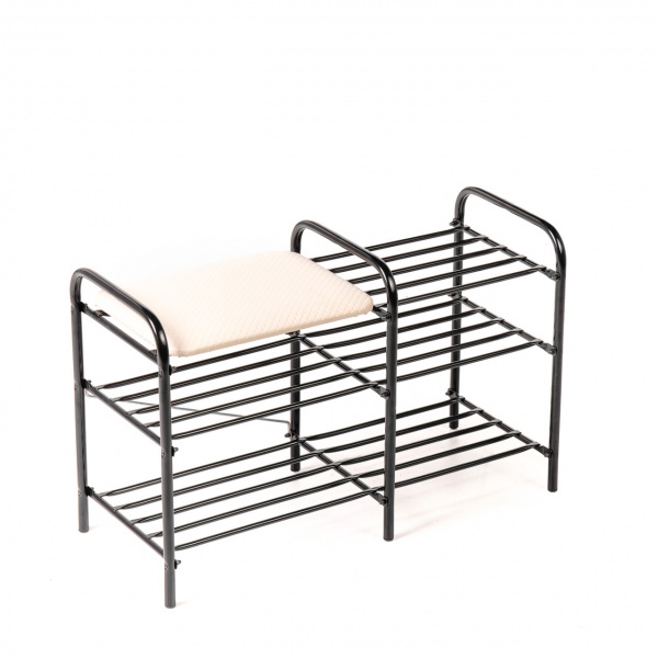 Подставка для обуви Люкс 3-уровневая металл 330x790x500 мм / черный 