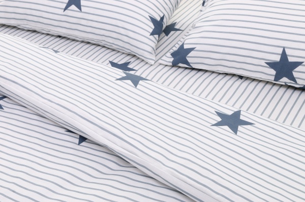 Комплект постільної білизни Star Strip 2 білий із сірим UP! (Underprice) 