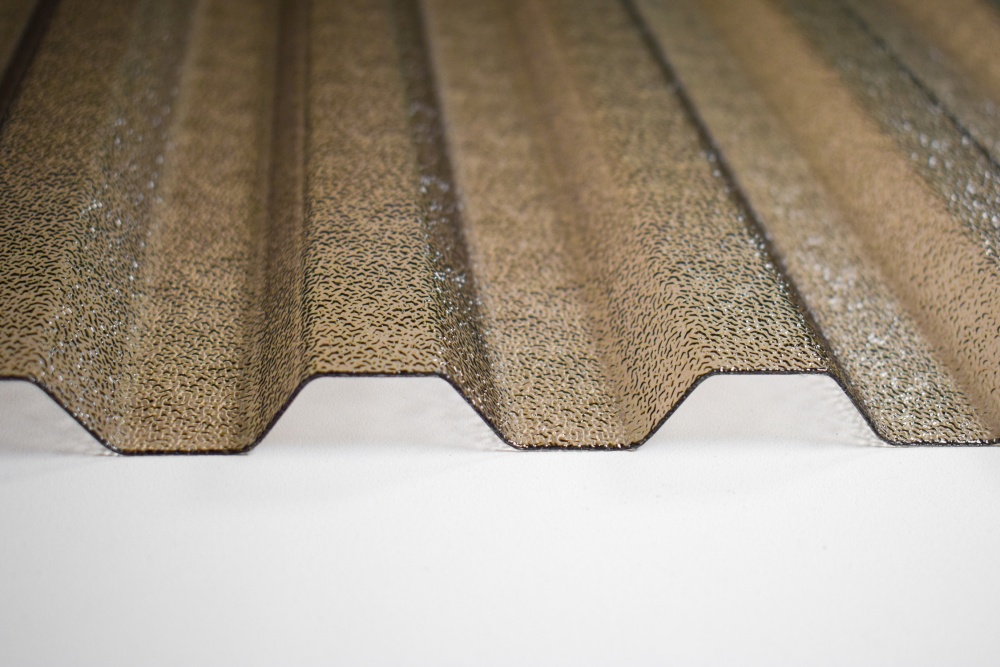 Гофрований монолітний полікарбонат TOMO Plex 1,1x1045x2000 мм трапеція текстурований бронзовий