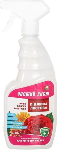 Удобрение минеральное Чистый лист для цветущих растений 600 мл