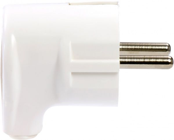 Вилка электрическая Borsan с заземлением 250В 16А IP20 пластик белый