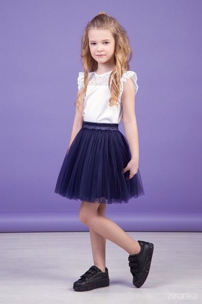 Юбка школьная 30-9027-2 Zironka р.134 синий 