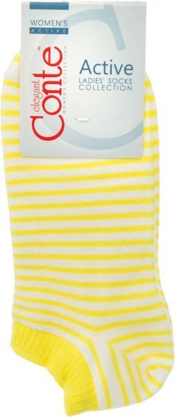 Шкарпетки жіночі бавовняні ACTIVE (ультракороткі) 15С-46СП, р.23, 073 білий-жовтий