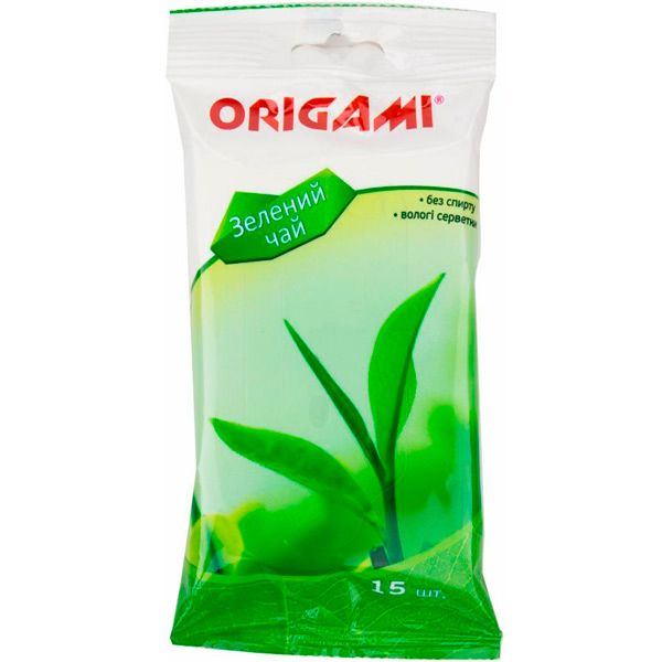 Влажные салфетки Origami Зеленый чай 15 шт