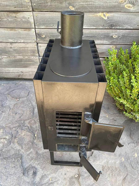 Печь-буржуйка BP-100RV с радиатором и варочной поверхностью