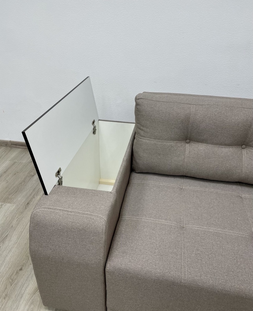 Диван прямий Елегант ЕпіСофт Діжон права ніша капучино 2400x1060x890 мм