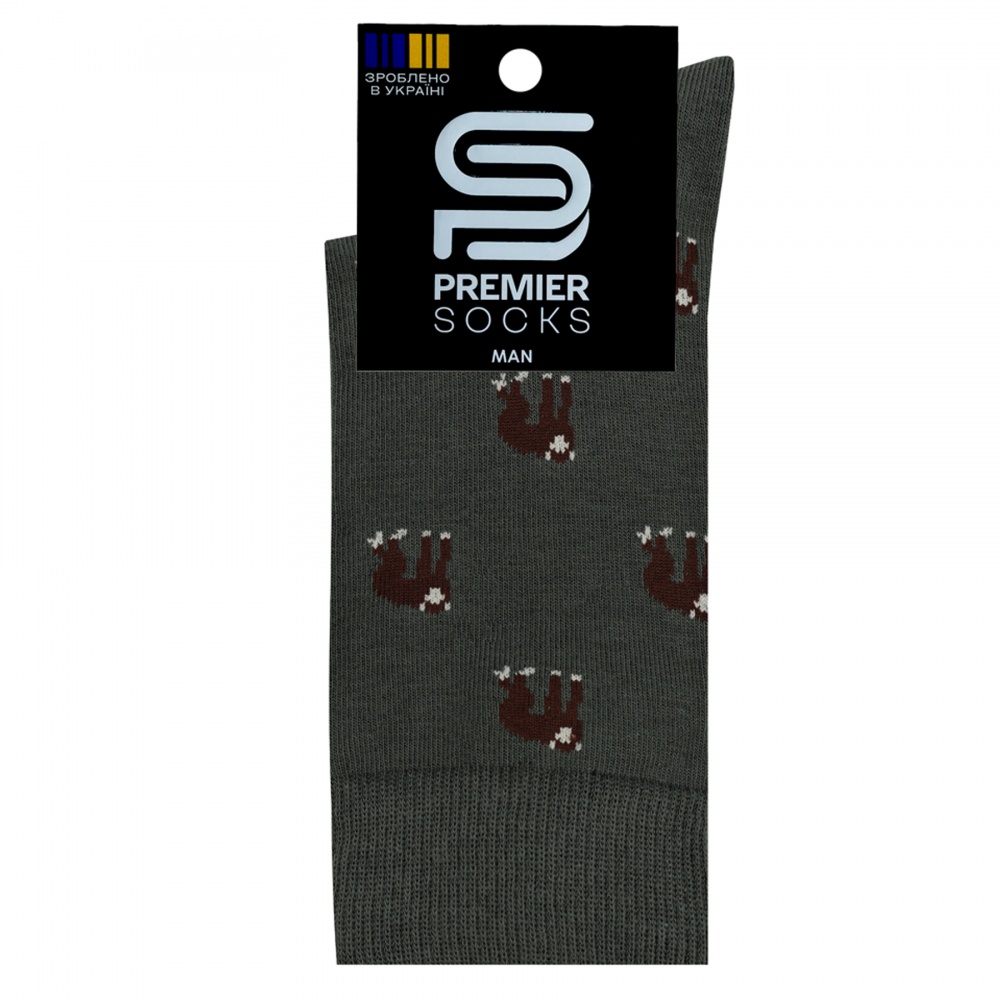 Носки мужские Premier Socks с мавпами р.25 хаки