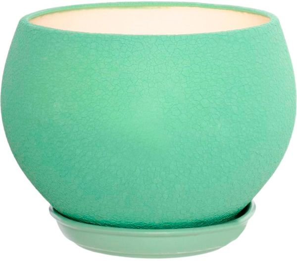 Горщик Оріана-Запоріжкераміка Куля шовк круглий 0,4л бірюзовий (037-3-145) 