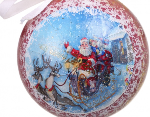 Шар новогодний Декупаж d 80 мм в ассортименте
