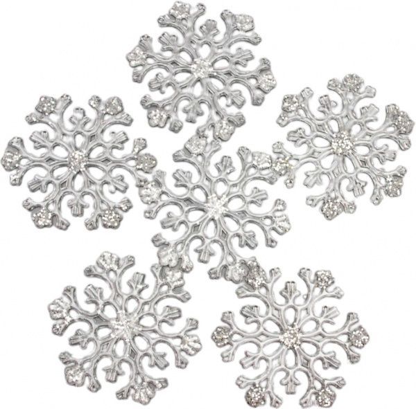 Декоративна підвіска Девілон акрилова сніжинка, 6 шт. 200596 8,5 см