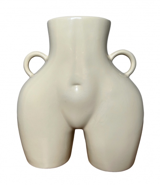 Ваза керамическая Nana ceramics Ким 25 см бежевый глянец 