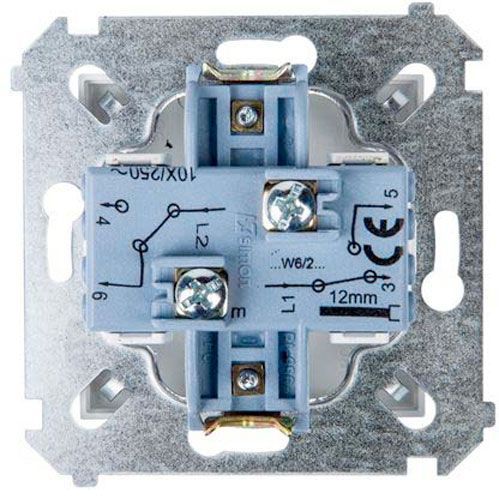 Перемикач прохідний двоклавішний Simon Premium без підсвітки 10 А 250В білий DW6/2.01/11