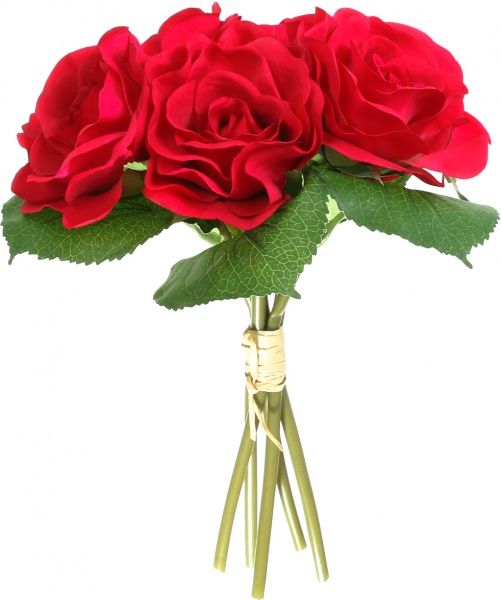 Растение искусственное Роза 5 цветков №20