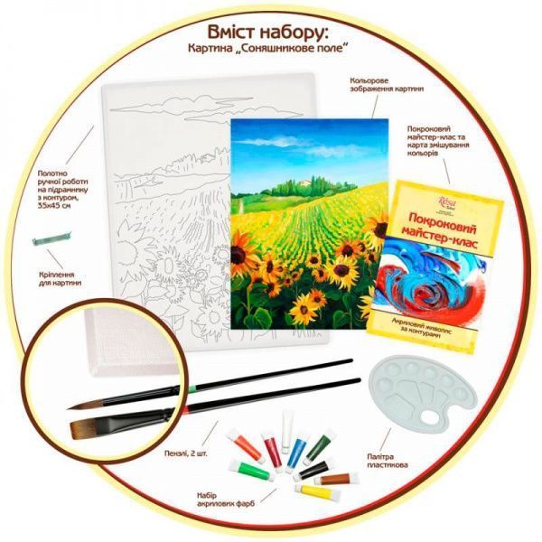 Картина по номерам Поле подсолнухов 