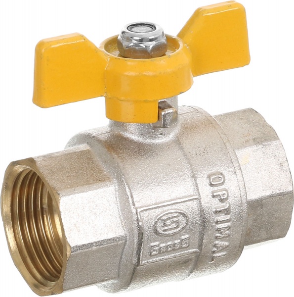 Кран кульовий Gross Optimal Ду20 3/4 В-В метелик жовт
