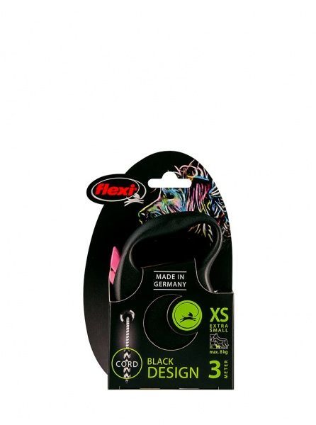 Поводок-рулетка Flexi Black Design трос XS розовый 3 м