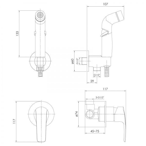 Набор для гигиенического душа Imprese Blatna VR30185Z-BT