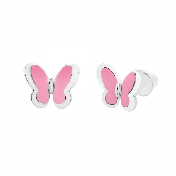 Серьги UMa&UMi Бабочки розовые