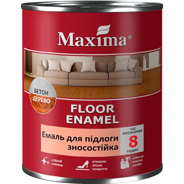 Эмаль Maxima алкидная ПФ-266 красно-коричневый глянец 2,3кг
