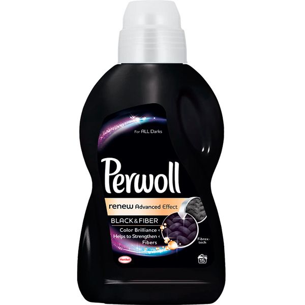 Гель для машинной и ручной стирки Perwoll для деликатной стирки для темных и черных вещей 0,9 л