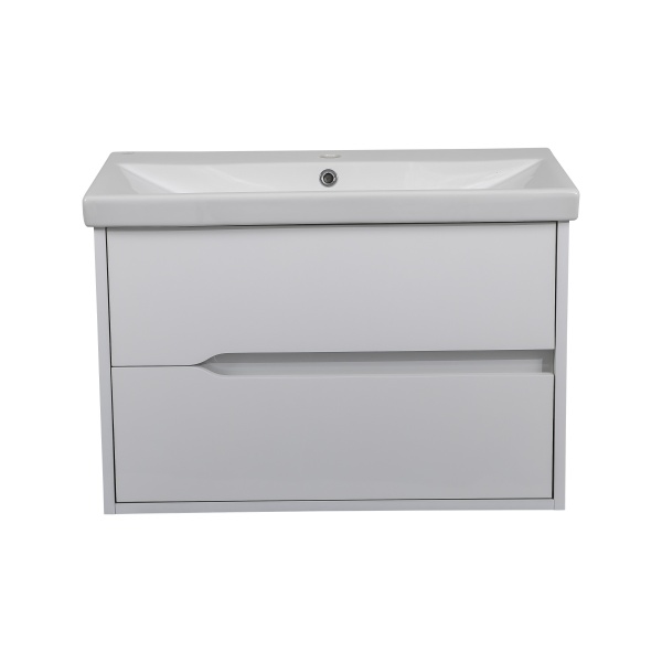 Тумба подвесная Aqua Rodos Сидней 80 белый глянец с умывальником