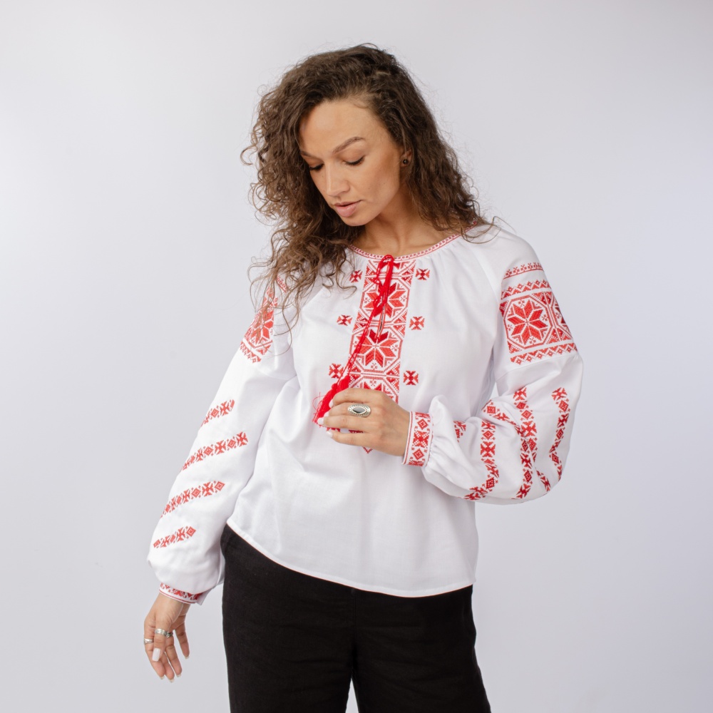 Блуза Едельвіка р. XL білий із червоним 129-24/09