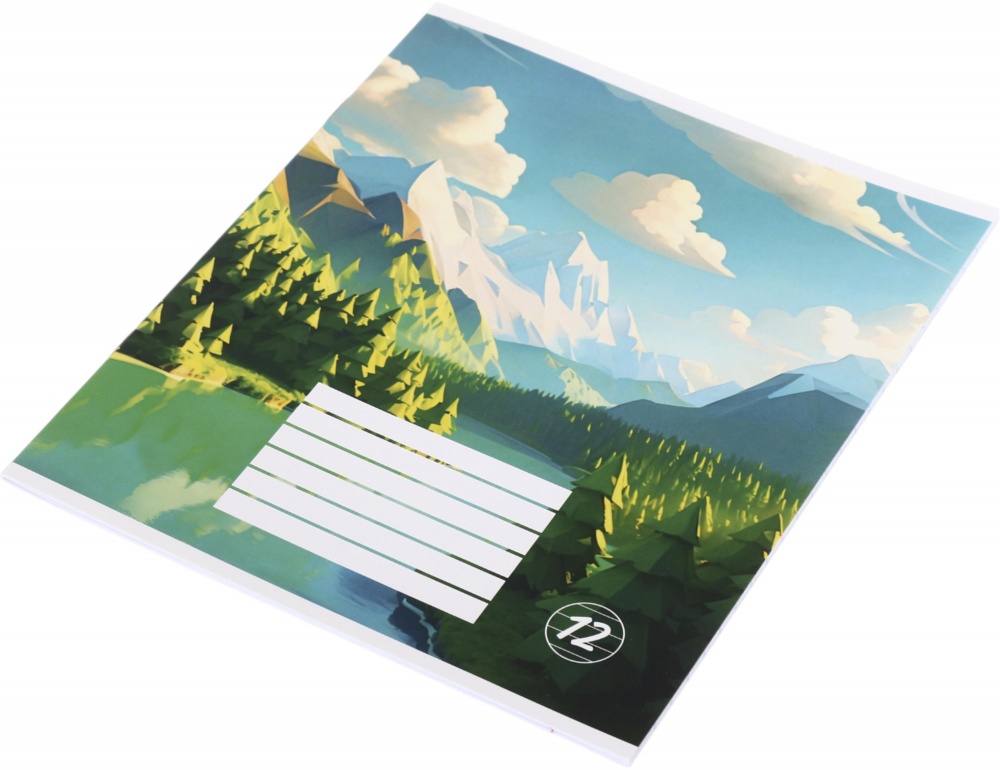 Тетрадь школьная Pixel landscape1_25 12 листов скоба, лінія Nota Bene