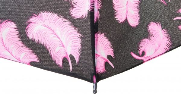 Зонт Перья, складной, полуавтомат розовый 