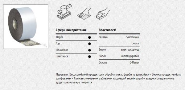 Наждачний папір Klingspor PS73BW Stearat P120 9103