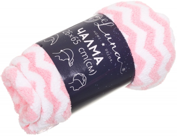 Чалма Zigzag 25x65 см рожевий із білим Luna 